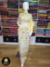 White and Gold Net on Silk