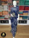 Navy Blue Net on Silk with Crystal Silver Stones Luxury George